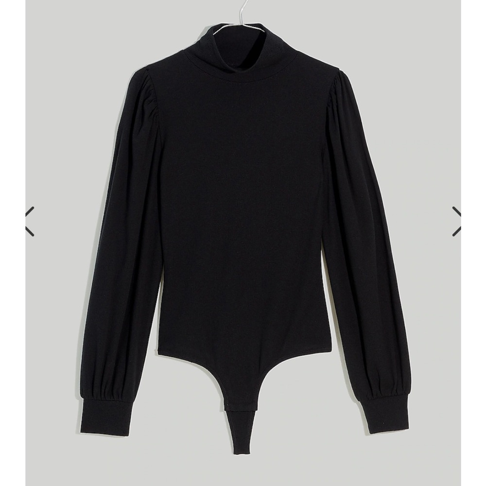 NWT Madewell Ribbed Puff Sleeve Turtleneck Body Suit